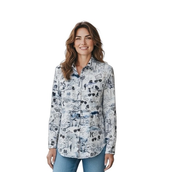 Karl Lagerfeld Paris corp core, business casual, coastal core long sleeve shirt - Picture 1 of 15